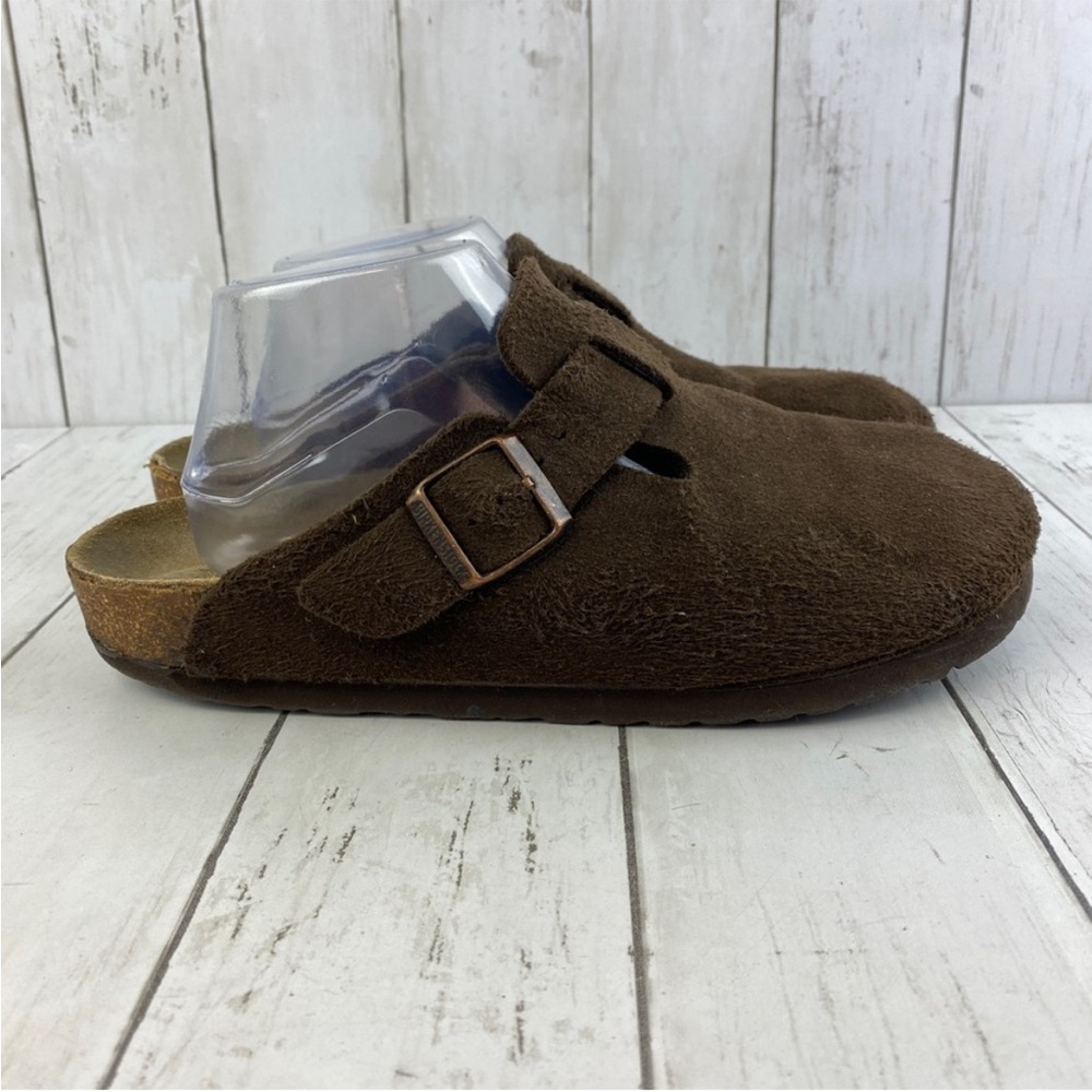 Birkenstocks Mocha Brown Boston Suede Soft Footbed Clogs Shoes Size L10 M8